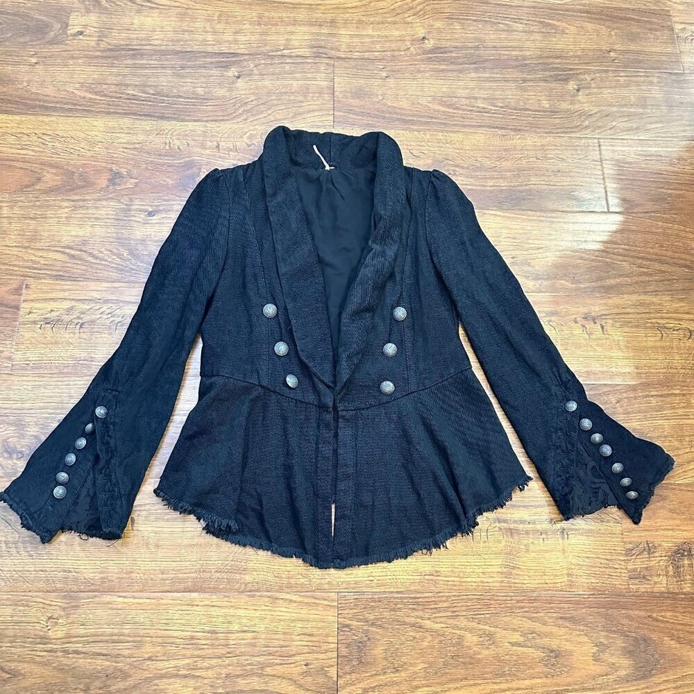 Free People military jacket in black S - Picture 3 of 9